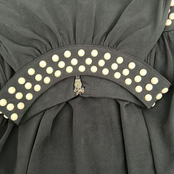 Gorgeous Micheal Kors navy blue sleeveless maxi white beads around neck & waist - Picture 9 of 16